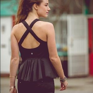 Lululemon Black peplum tank top